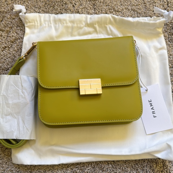 Frame, Le Signature Mini Leather Crossbody Bag, Chartreuse - Picture 3 of 16